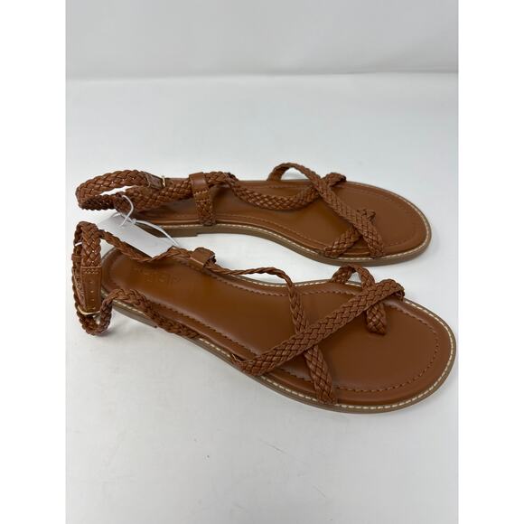 J.Crew NWT Women’s Brown Braided Strappy Charlotte Gladiator Sandals size 8 - Picture 2 of 5